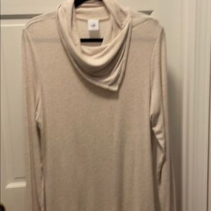 Cabi Style 3226. Oatmeal cowl neck tunic top, sz L